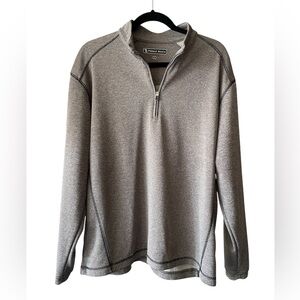 Pebble Beach Performance Gray Green Quarter 1/4 Zip Jacket Long Sleeve Large